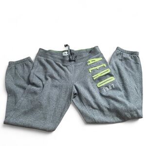 Aeropostale Gray Joggers with Neon Green Accents